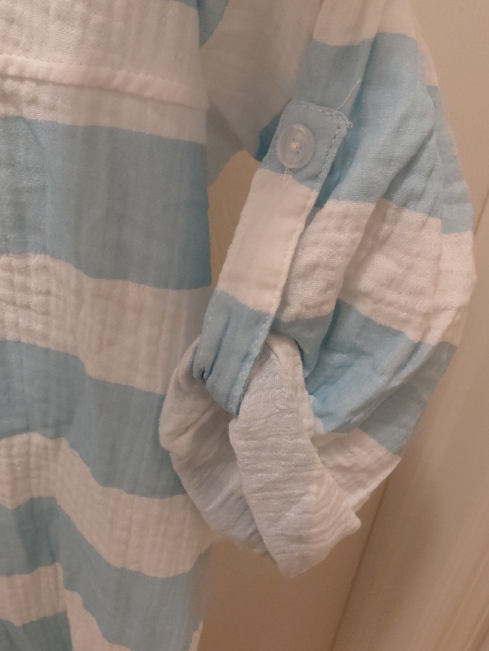 Light Blue & White Striped Women’s Pullover Tunic - Picture 3 of 5